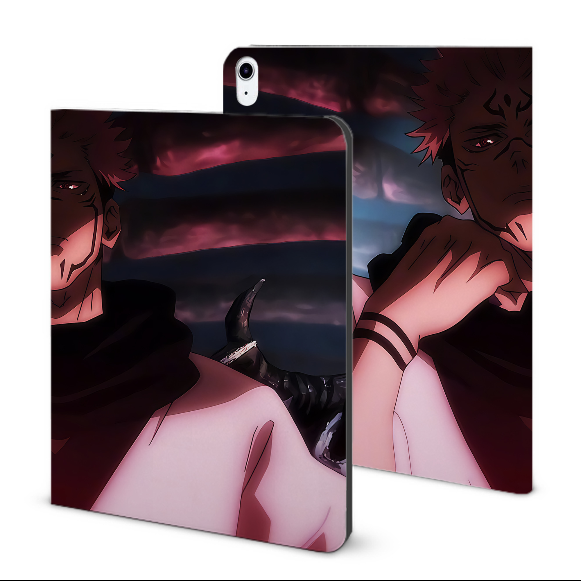 （画像用） 呪術廻戦 Jujutsu Kaisen IPad ケース ブック型 PUレザー TPU 耐衝撃 軽量 薄型 ペン収納なし 全面保護 IPad 各モデル対応